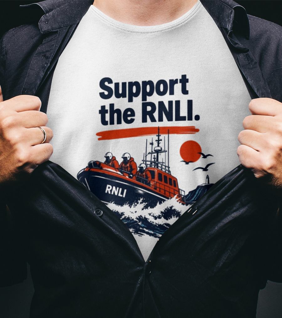 Support The RNLI Lifeboat Rescue At Sea T-Shirt