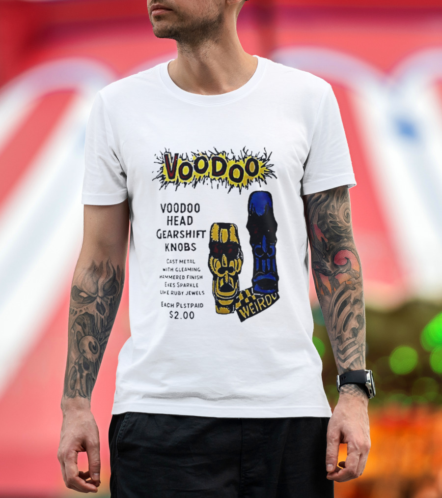 Voodoo Head Gearshift Knobs Cast Metal Weirdol Kustom Kulture T-Shirt