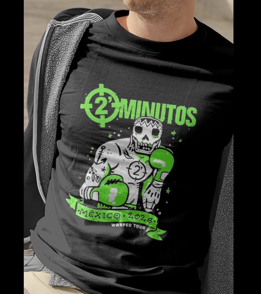 2 Minutos Mexico 2026 Skeleton Boxer Warped Tour T-Shirt