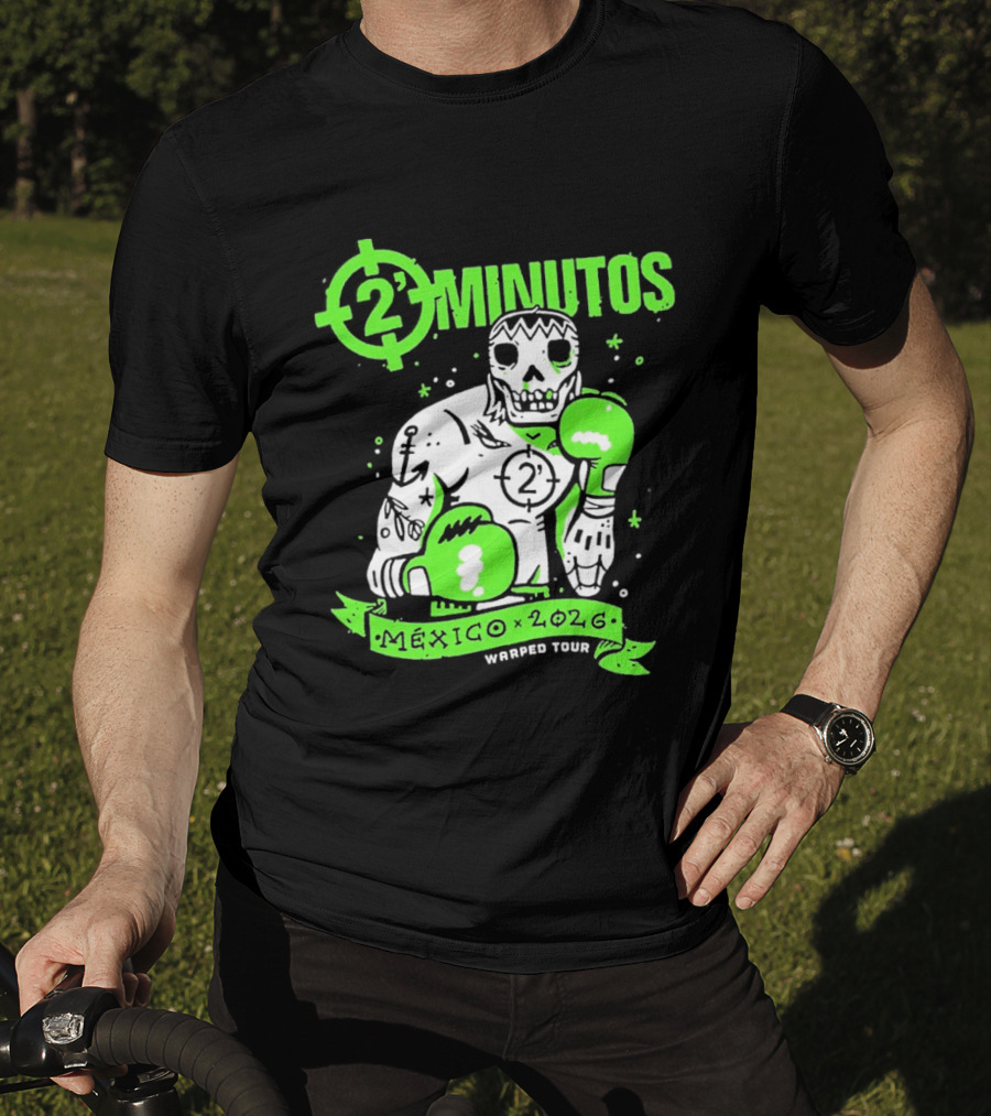 2 Minutos Mexico 2026 Skeleton Boxer Warped Tour T-Shirt