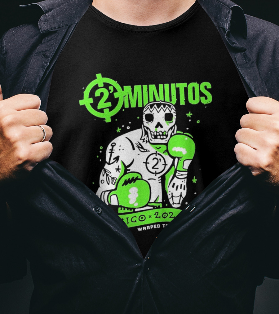 2 Minutos Mexico 2026 Skeleton Boxer Warped Tour T-Shirt