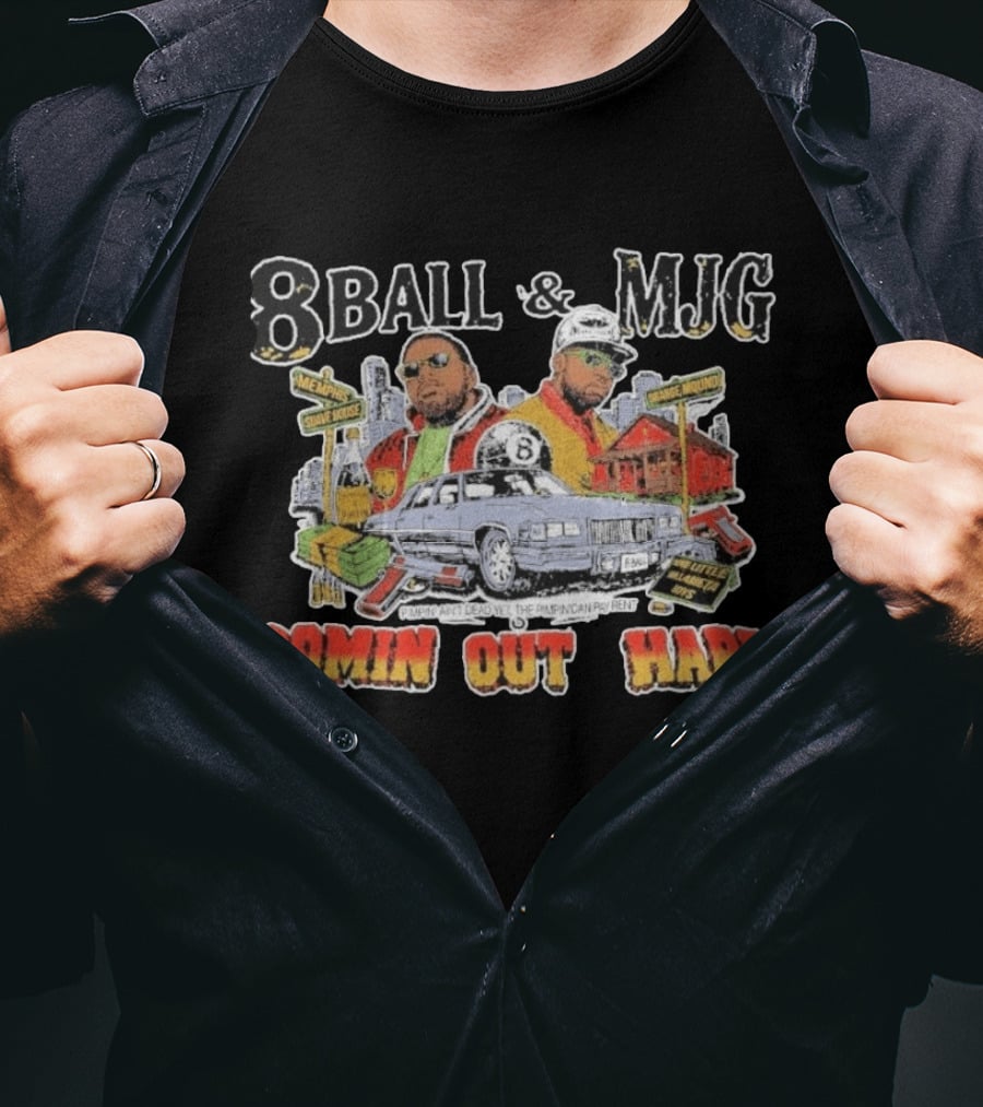8Ball & MJG Comin Out Hard Memphis Orange Mound Pimpin' Ain't Dead Yet T-Shirt