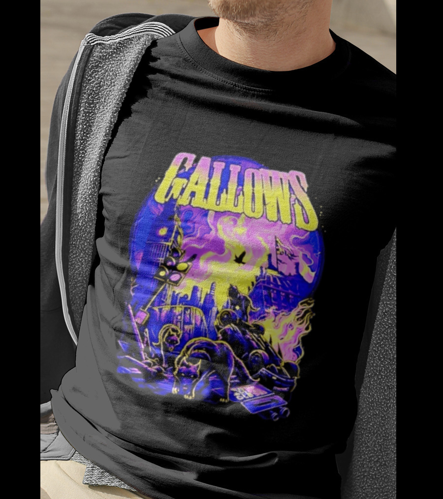 Gallows London Big Ben Wolf Apocalypse Urban Chaos Scene T-Shirt