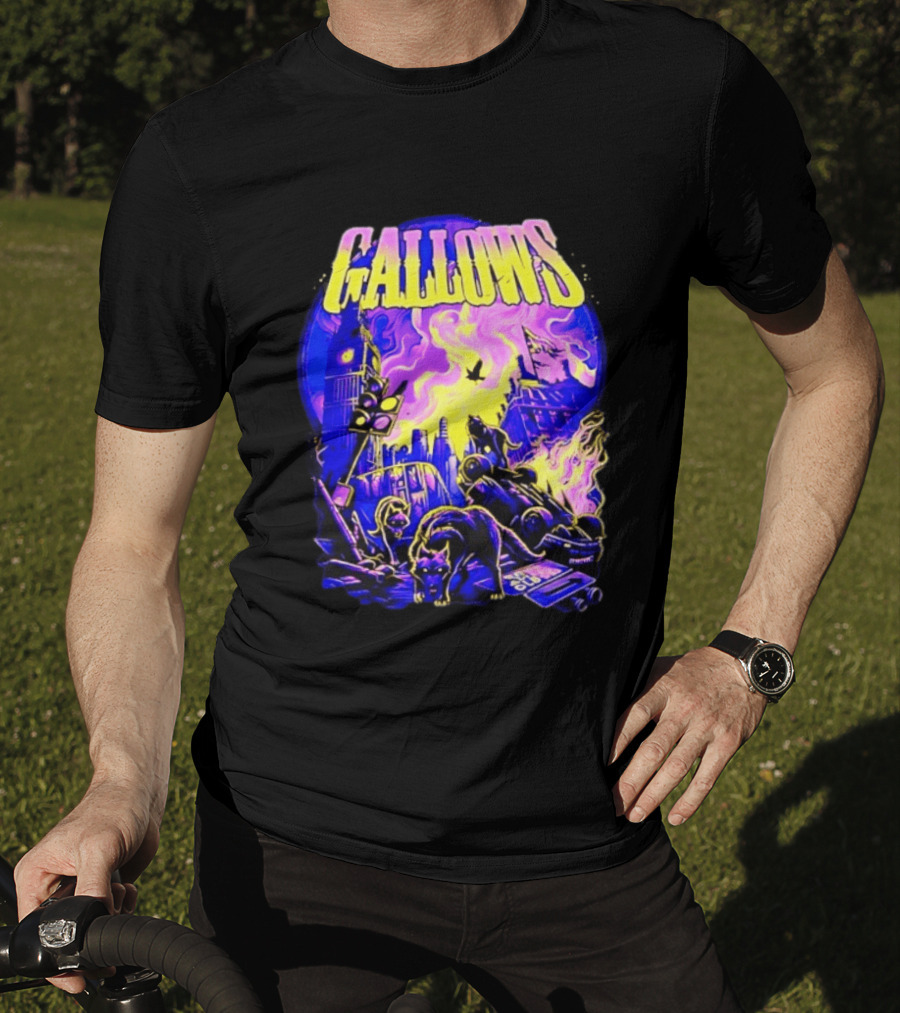 Gallows London Big Ben Wolf Apocalypse Urban Chaos Scene T-Shirt