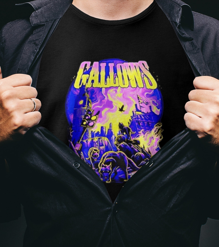 Gallows London Big Ben Wolf Apocalypse Urban Chaos Scene T-Shirt