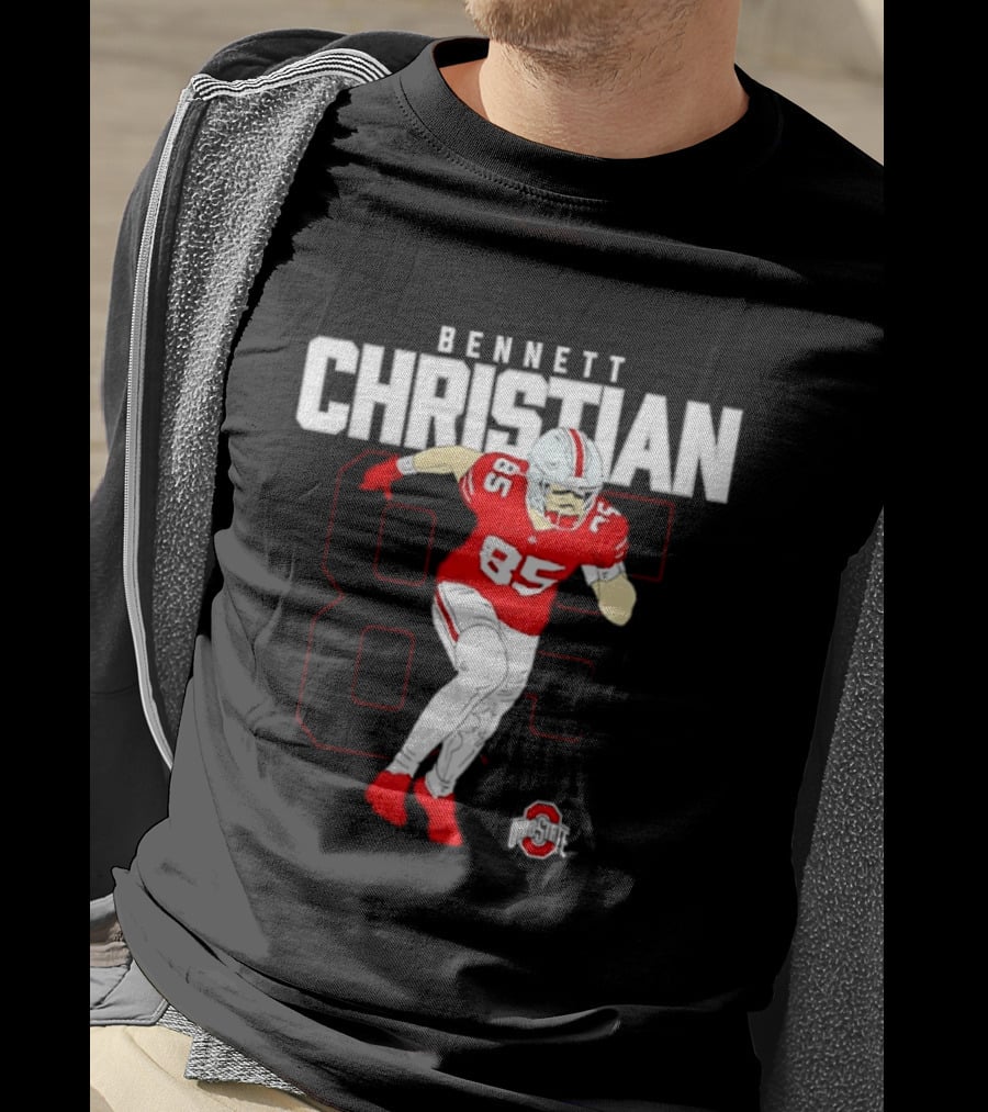 Bennett Christian 85 Ohio State Buckeyes Football Player Caricature T-Shirt