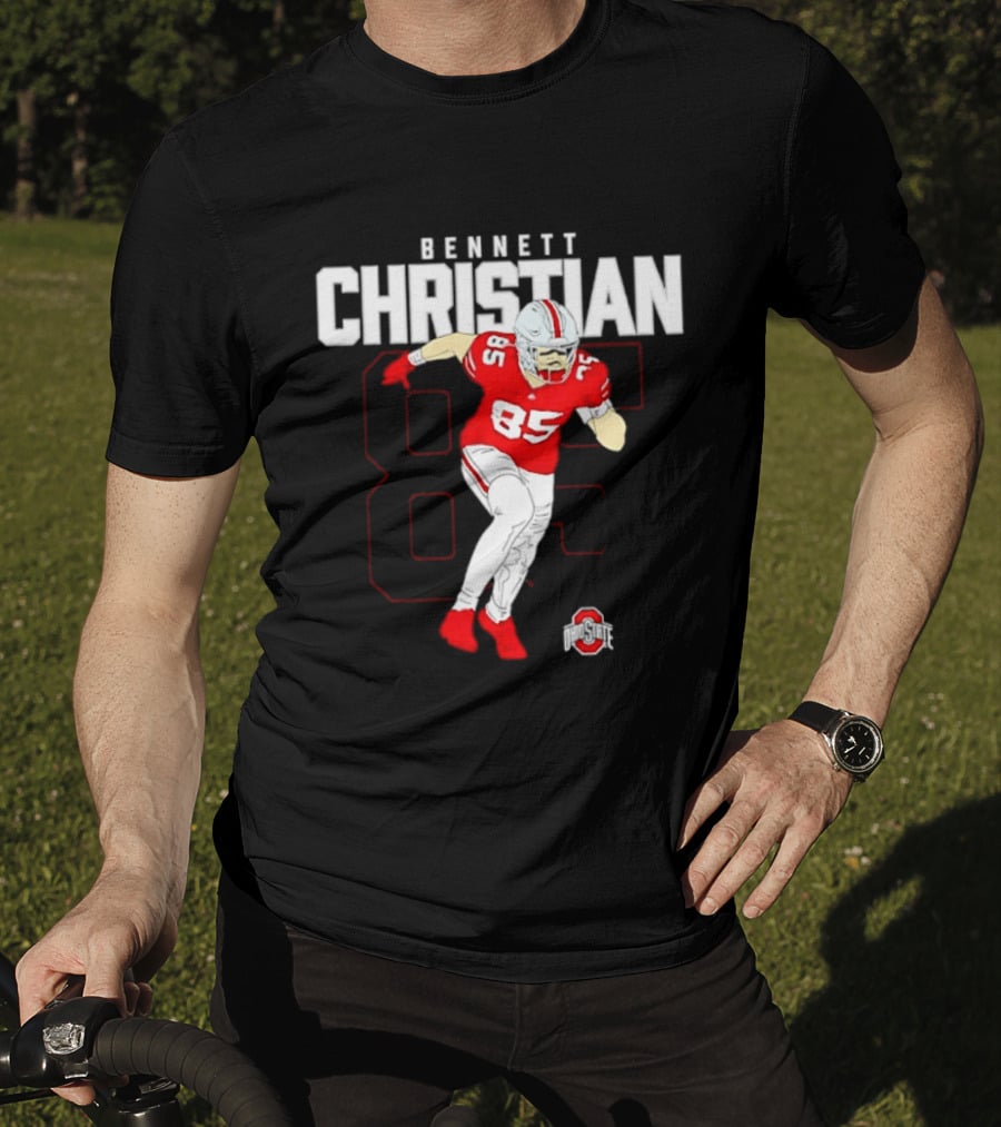 Bennett Christian 85 Ohio State Buckeyes Football Player Caricature T-Shirt