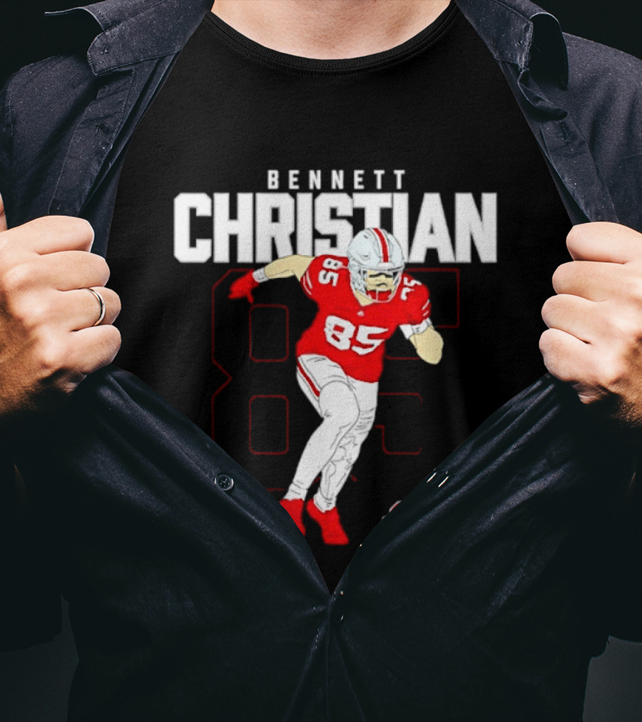 Bennett Christian 85 Ohio State Buckeyes Football Player Caricature T-Shirt