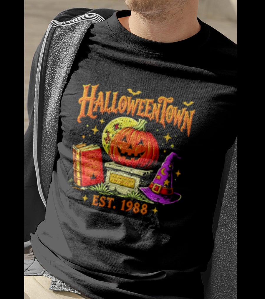 Halloweentown Est 1988 Magic Spells And Potions Pumpkin Witch Hat Book T-Shirt