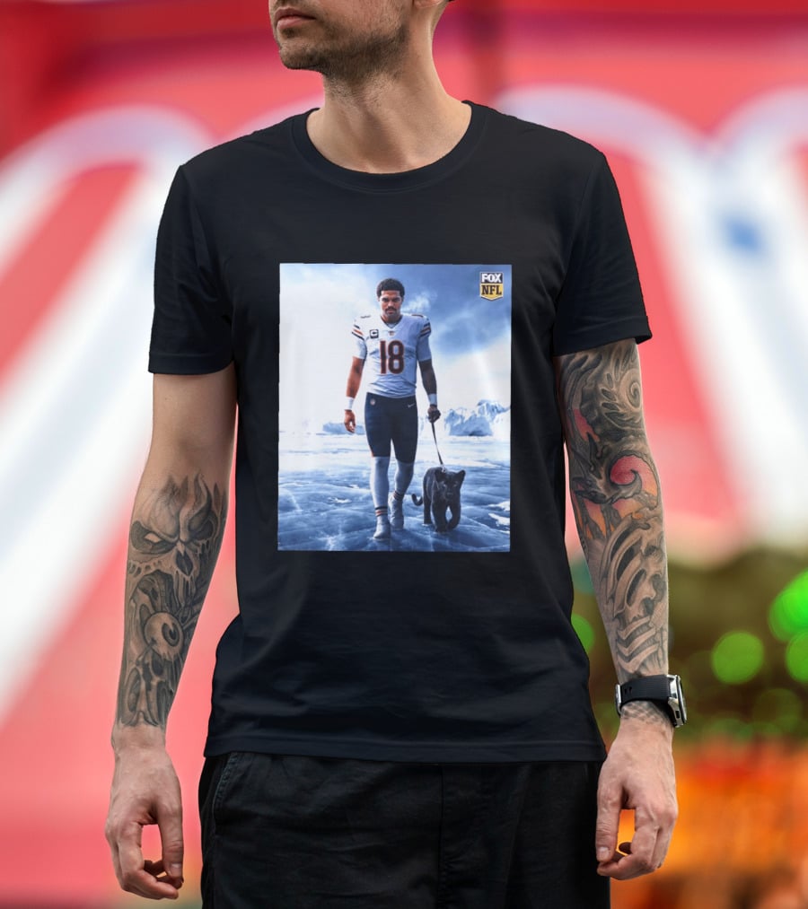 Chicago Bears Caleb Williams Black Panther NFL Ice Walk T-Shirt