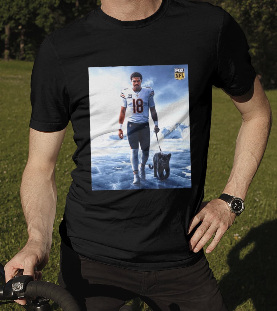 Chicago Bears Caleb Williams Black Panther NFL Ice Walk T-Shirt