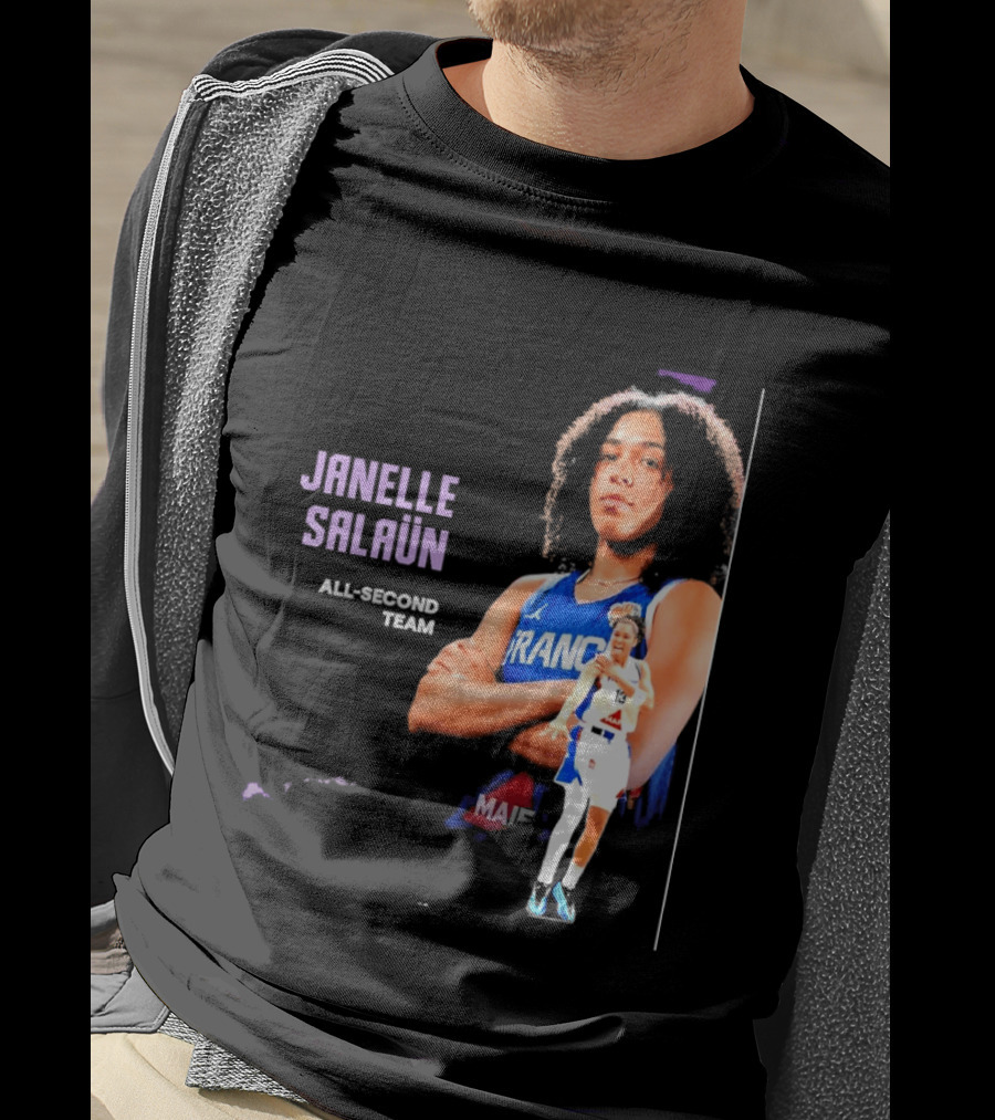 Janelle Salaun France Basketball All Second Team Player T-Shirt