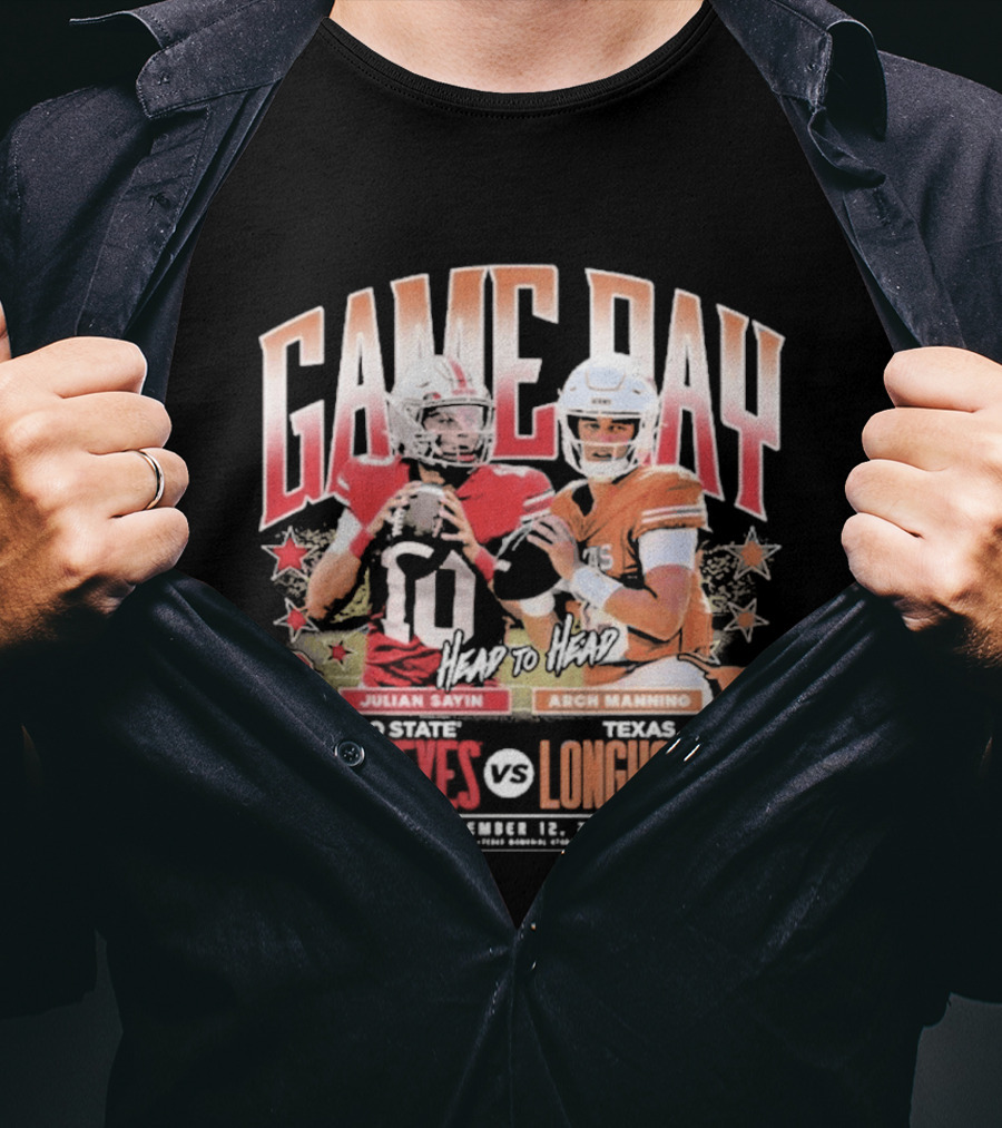 Ohio State Buckeyes Vs Texas Longhorns Julian Sayin Arch Manning Gameday September 12 2026 T-Shirt