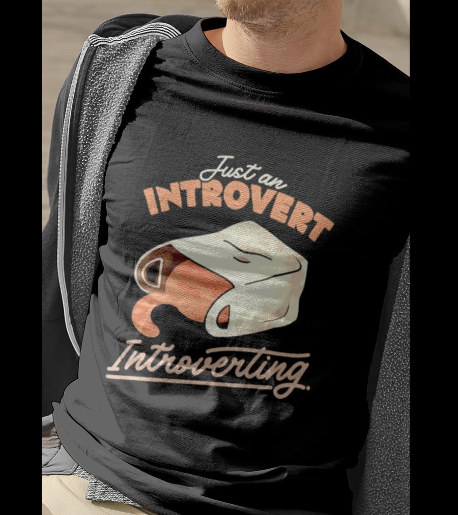 Just An Introvert Introverting Cat In A Bag T-Shirt