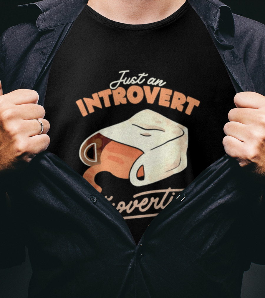Just An Introvert Introverting Cat In A Bag T-Shirt