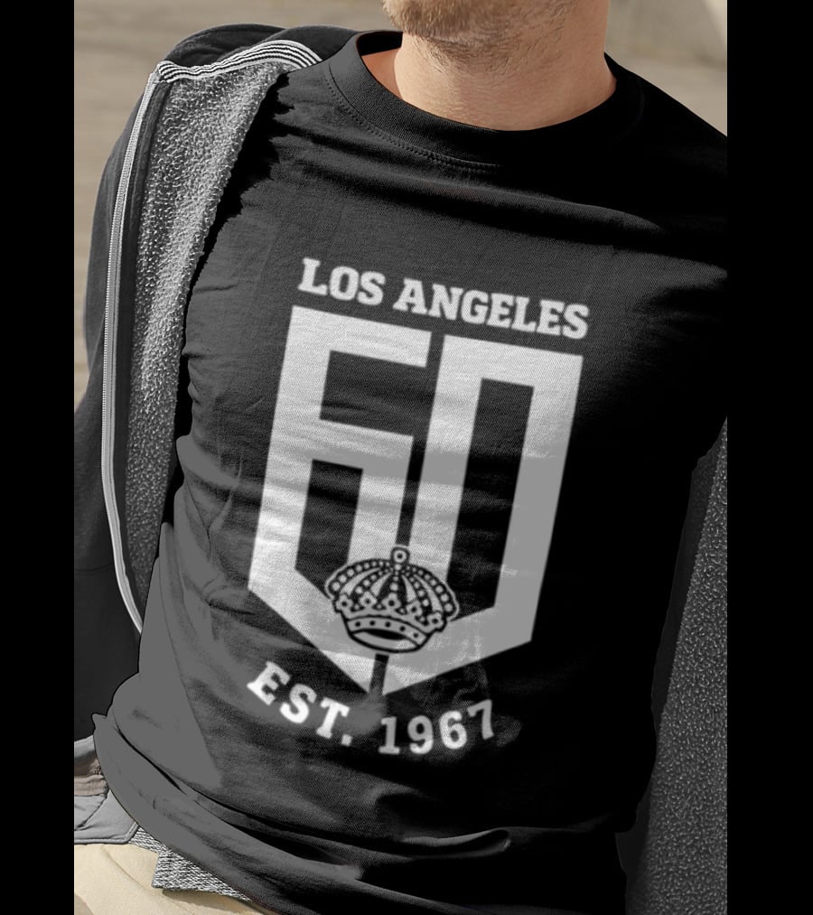 Los Angeles Kings 60th Anniversary EST. 1967 Diamond Crown Celebration T-Shirt