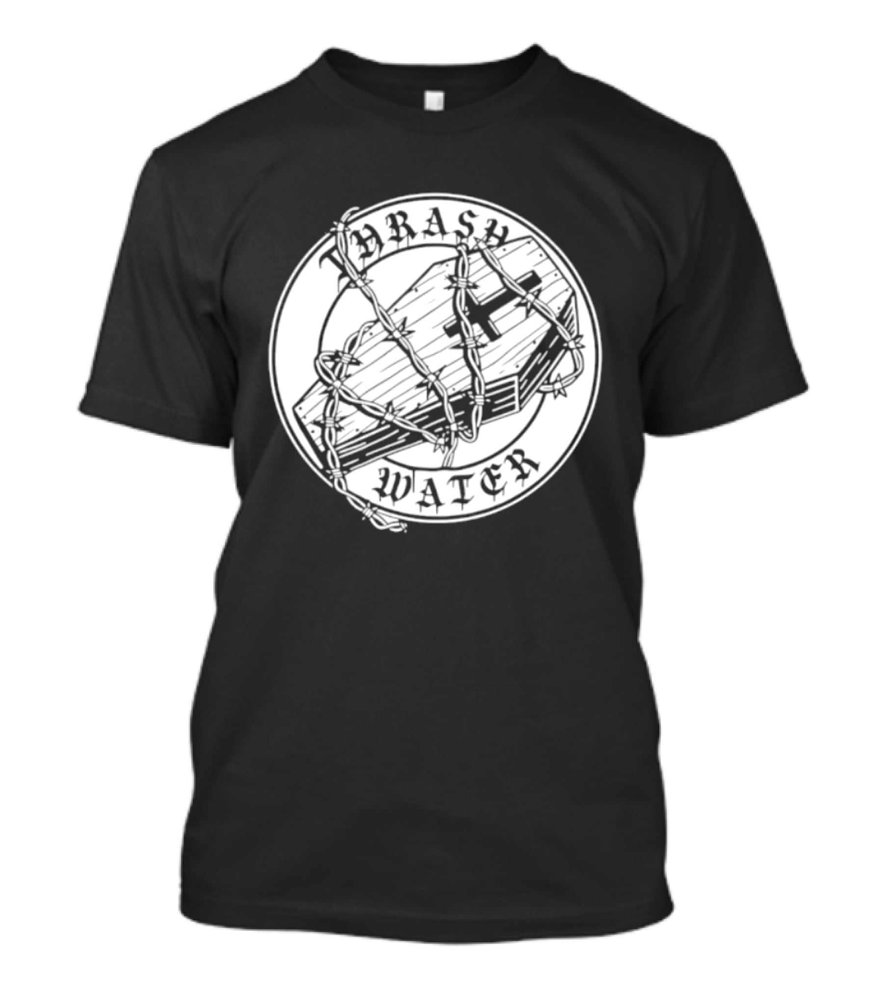 Thrash Water Coffin Barbed Wire Hardcore Punk Circle T-Shirt