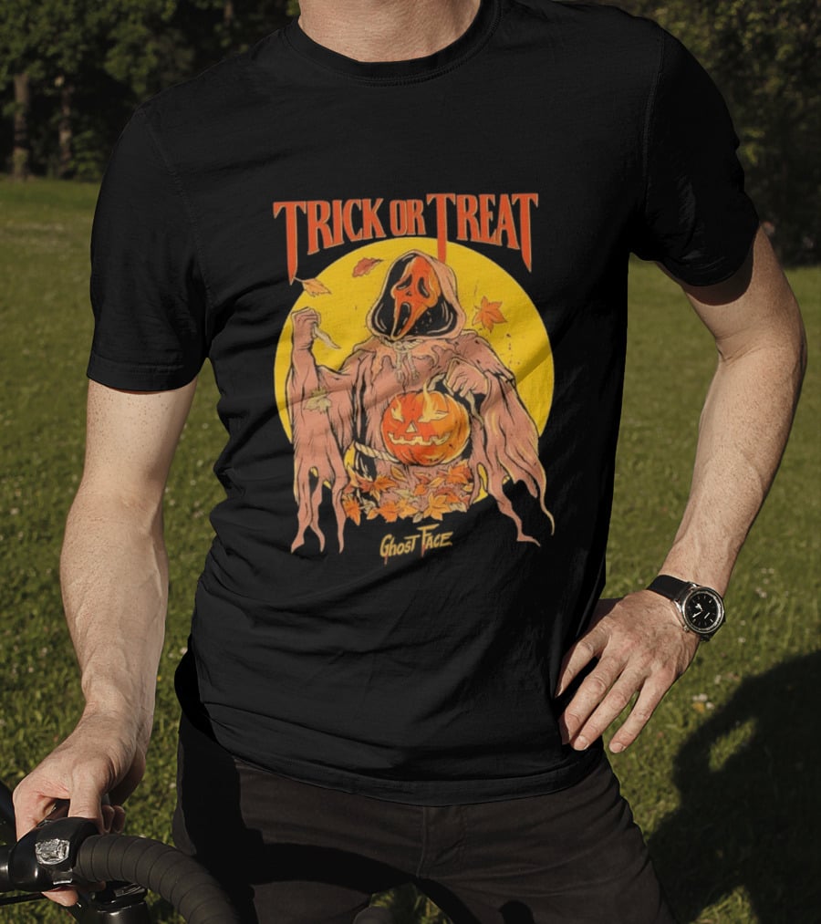 Trick Or Treat Ghost Face Pumpkin Cavity Colors Halloween T-Shirt