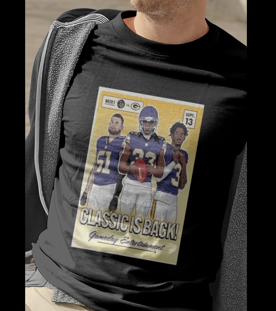 Week 1 Vikings Vs Packers Classic Is Back September 13 Gameday Entertainment T-Shirt