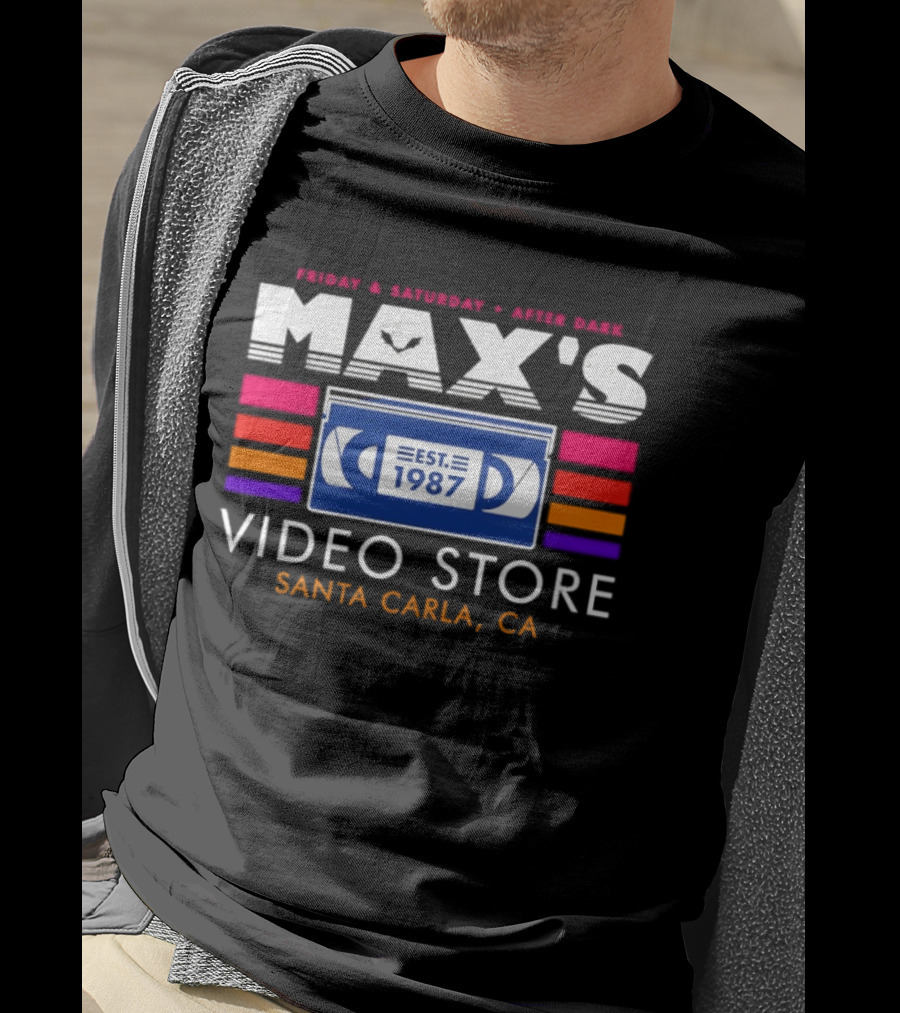 Max's Video Store Santa Carla CA Est 1987 Retro VHS 80s Aesthetic T-Shirt
