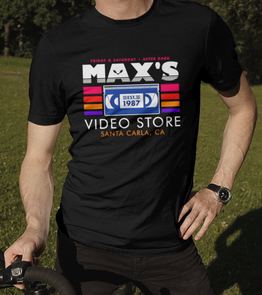 Max's Video Store Santa Carla CA Est 1987 Retro VHS 80s Aesthetic T-Shirt