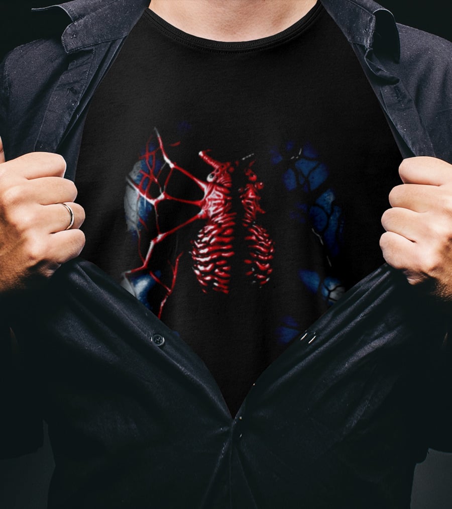 Vzn Shop Spiderman Venom Symbiote Ribcage Webbing T-Shirt