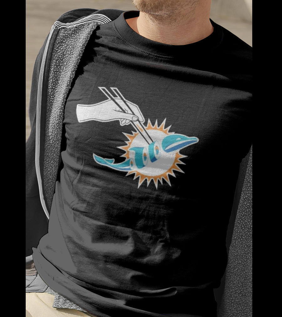 Maxx Crosby Sushi Chopsticks Miami Football Fusion T-Shirt