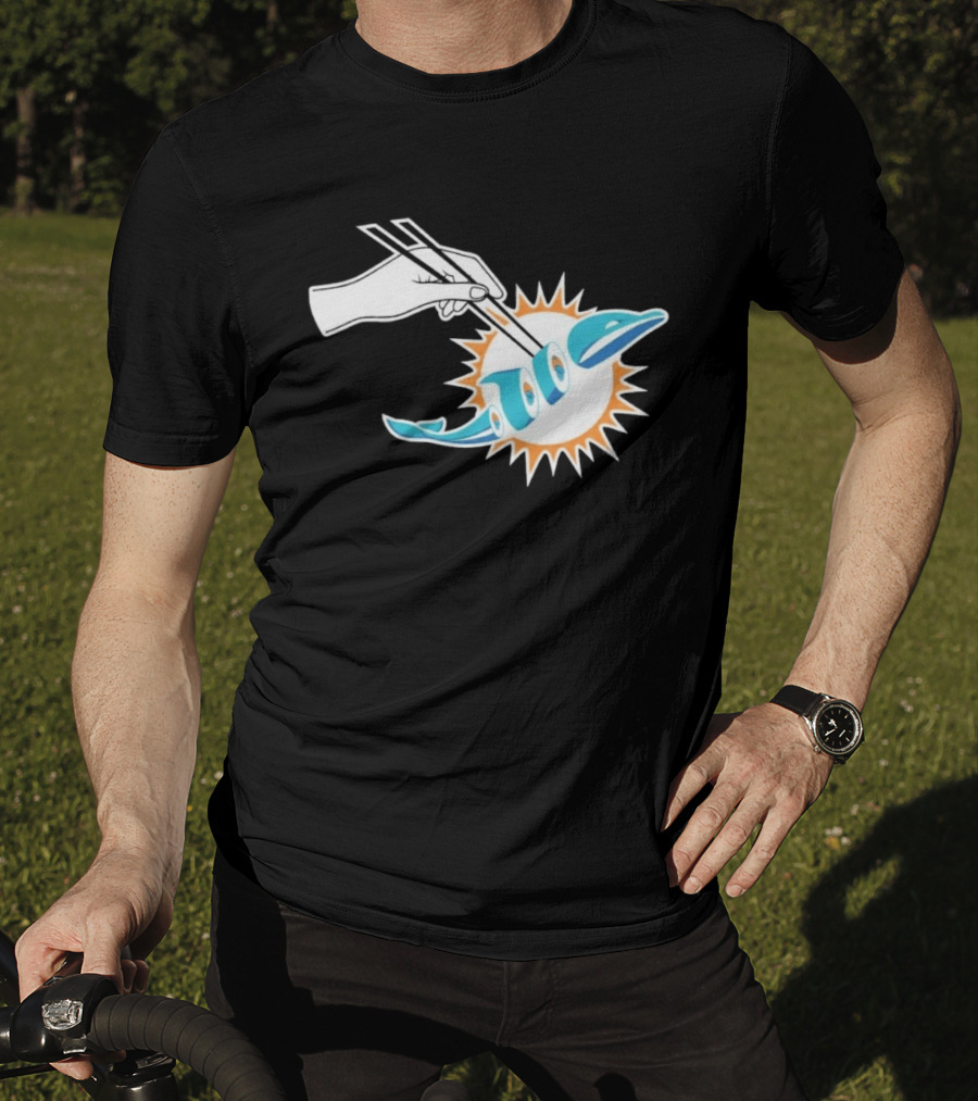 Maxx Crosby Sushi Chopsticks Miami Football Fusion T-Shirt