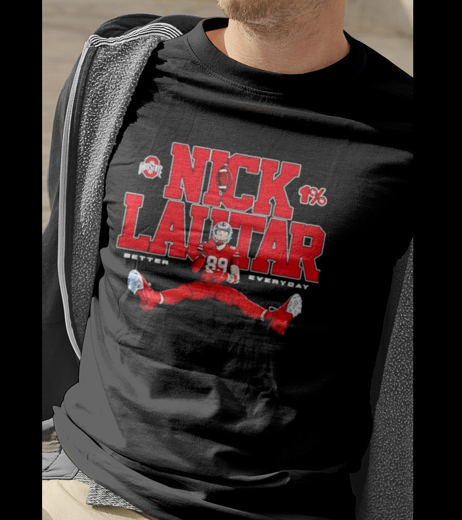 Nick Lautar 89 Ohio State Buckeyes Better Everyday Caricature Player 1% T-Shirt