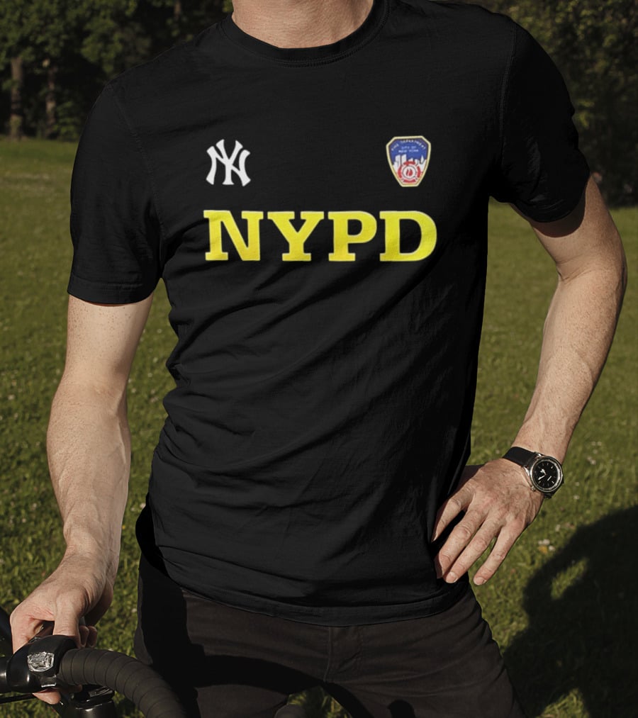 NYPD New York Yankees 2026 25th Anniversary 9 11 We Will Never Forget Remember Honor Unite 2 Sided T-Shirt