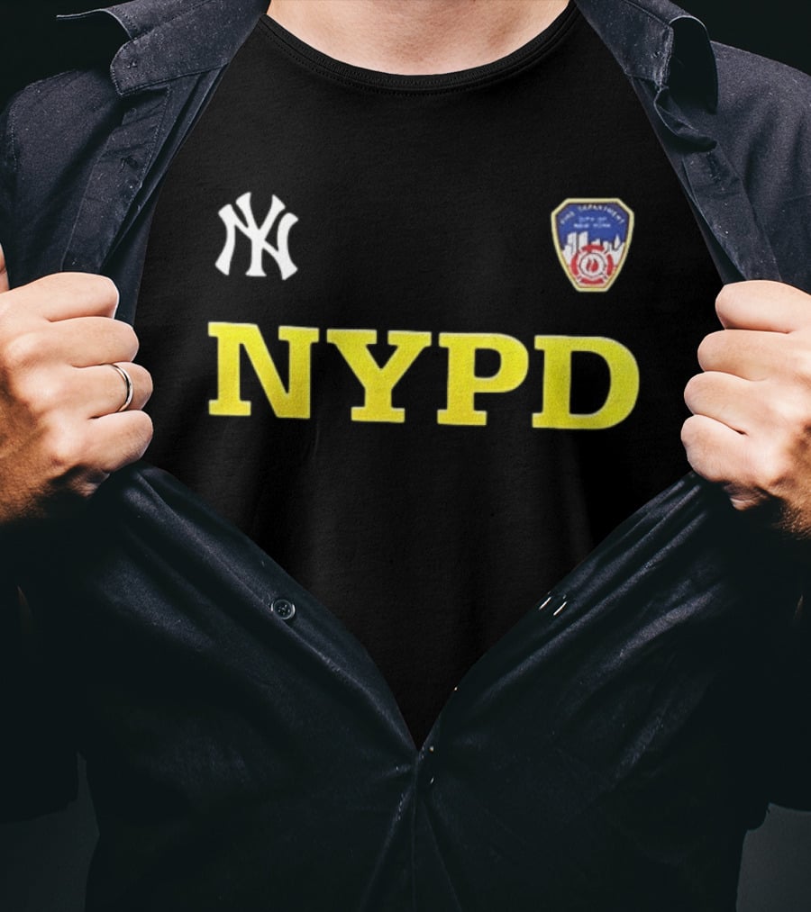 NYPD New York Yankees 2026 25th Anniversary 9 11 We Will Never Forget Remember Honor Unite 2 Sided T-Shirt