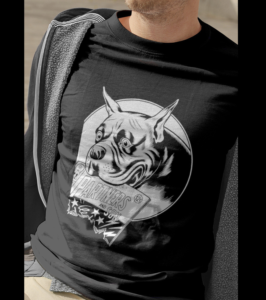 Pitbull Dog Comic Book With Biting Graphic And Stars T-Shirt
