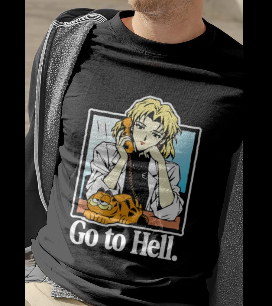 Ritsuko Akagi Go To Hell Neon Genesis Evangelion Cartoon T-Shirt