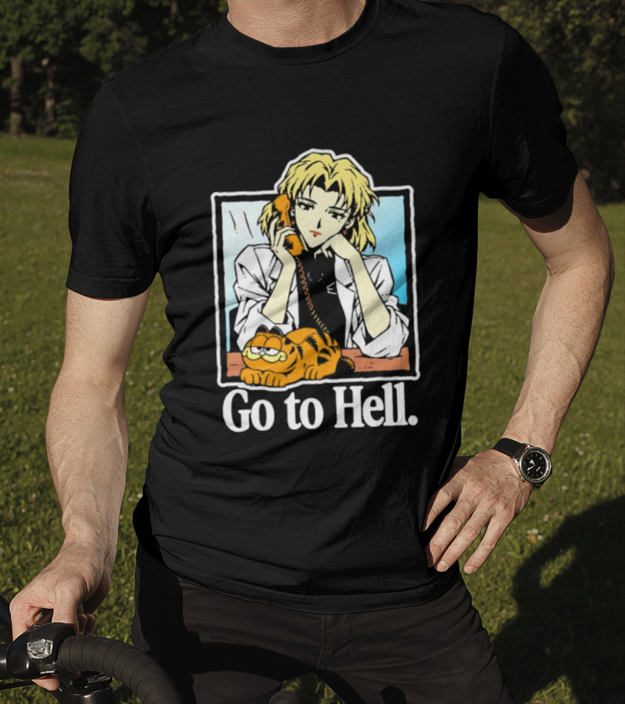 Ritsuko Akagi Go To Hell Neon Genesis Evangelion Cartoon T-Shirt