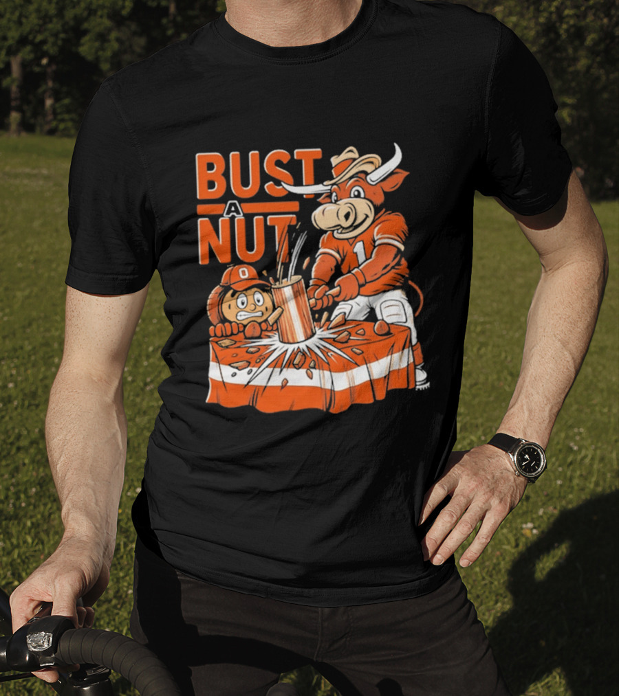 Bust A Nut Texas Football Bevo Beat Competition T-Shirt