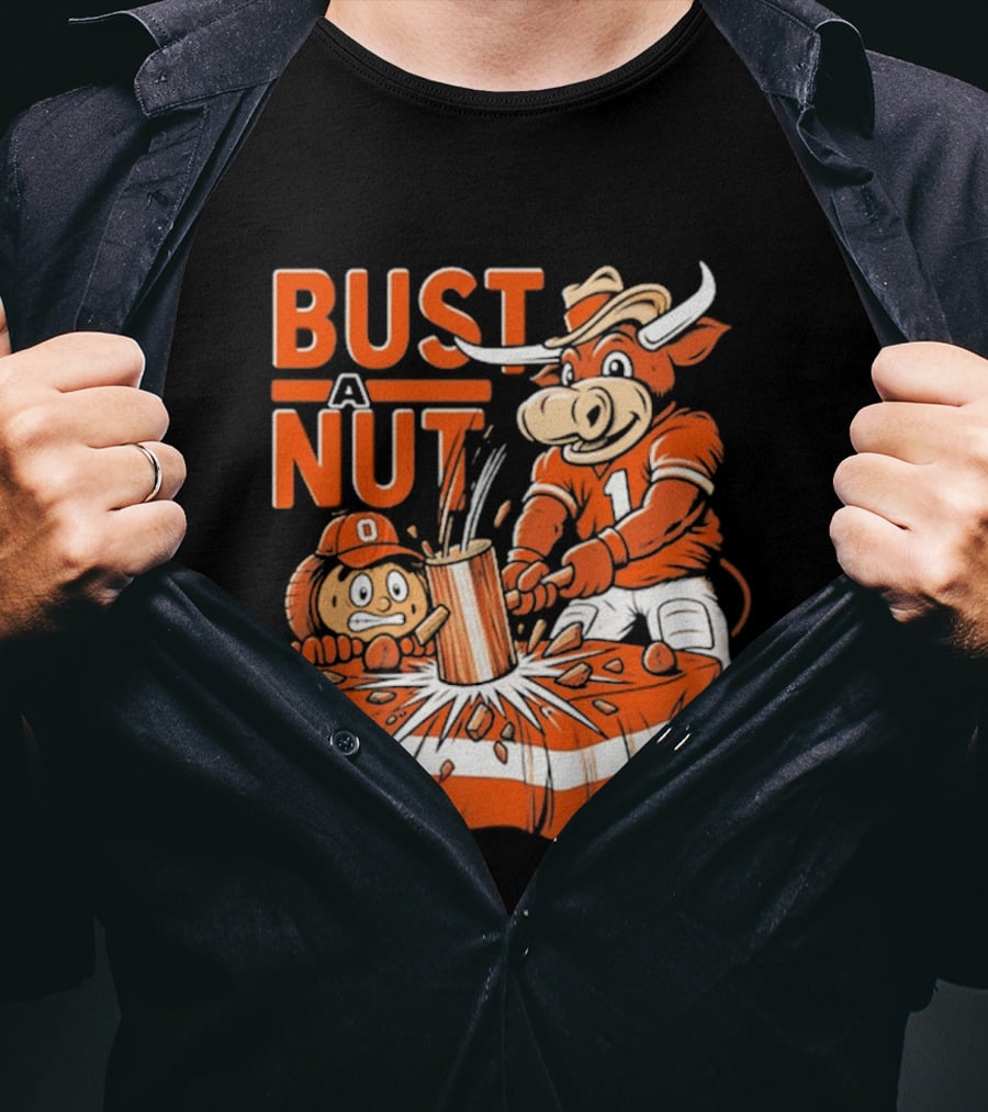 Bust A Nut Texas Football Bevo Beat Competition T-Shirt