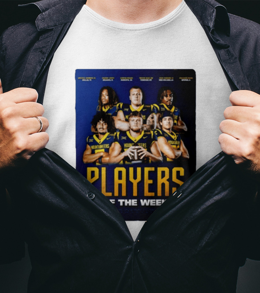 West Virginia Mountaineers Players Of The Week Dallas Fort Manvel Missouri City Huntsville New Orleans Georgia T-Shirt