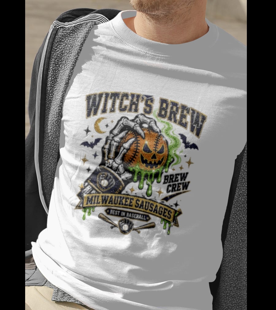 Witch's Brew Milwaukee Sausages Brew Crew Best In Baseball Halloween 2026 T-Shirt