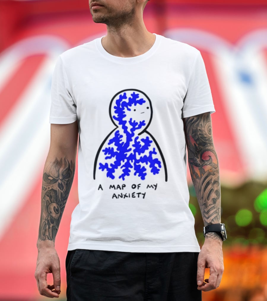 A Map Of My Anxiety Mental Health Awareness T-Shirt