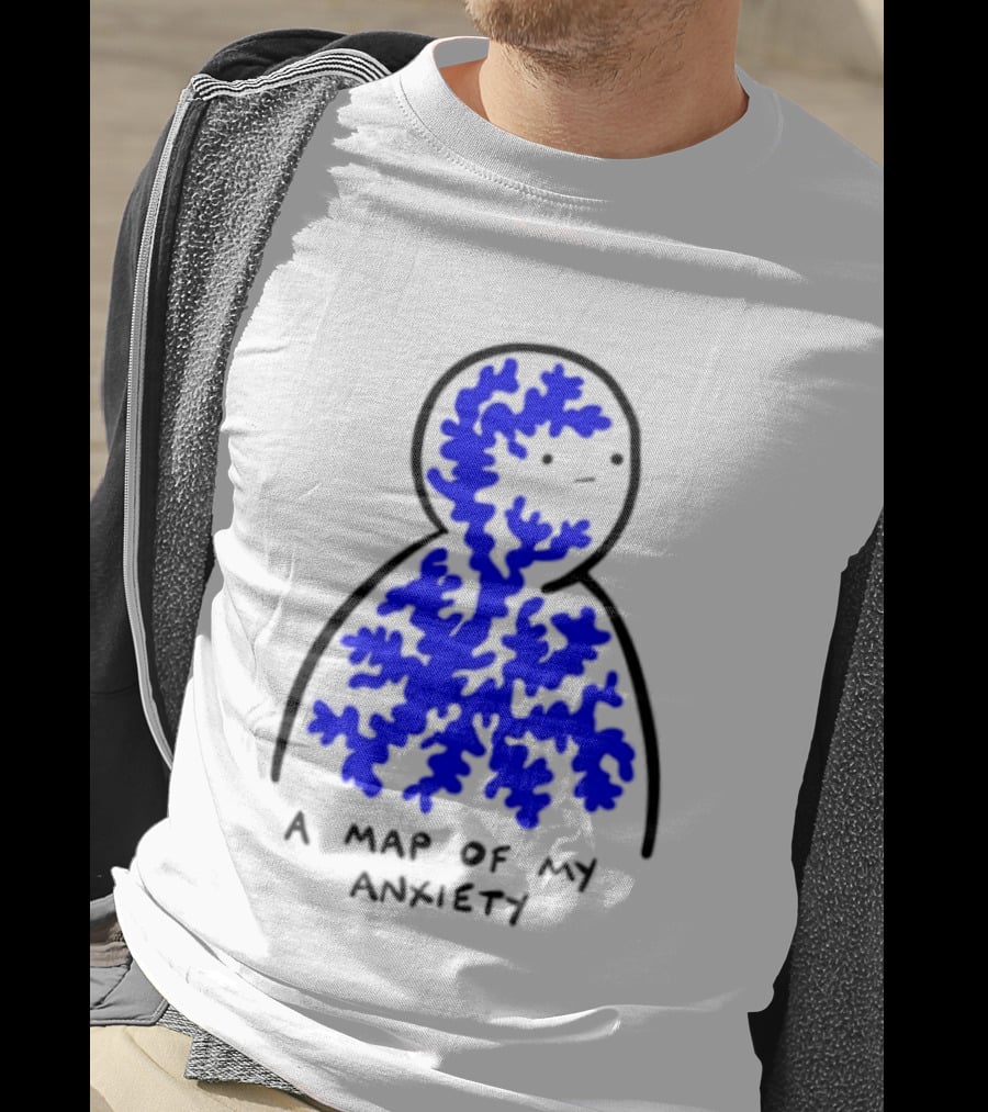A Map Of My Anxiety Mental Health Awareness T-Shirt