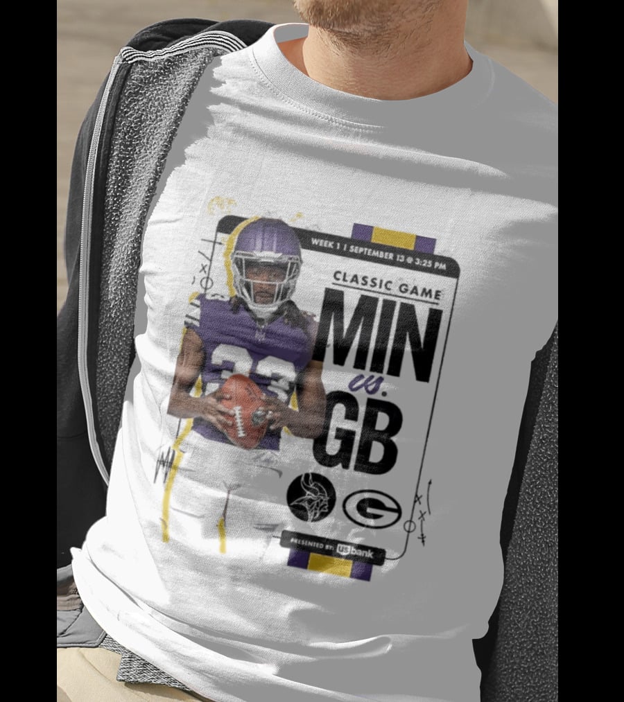 Minnesota Vikings Versus Green Bay Packers Classic Game Aaron Jones MIN GB T-Shirt