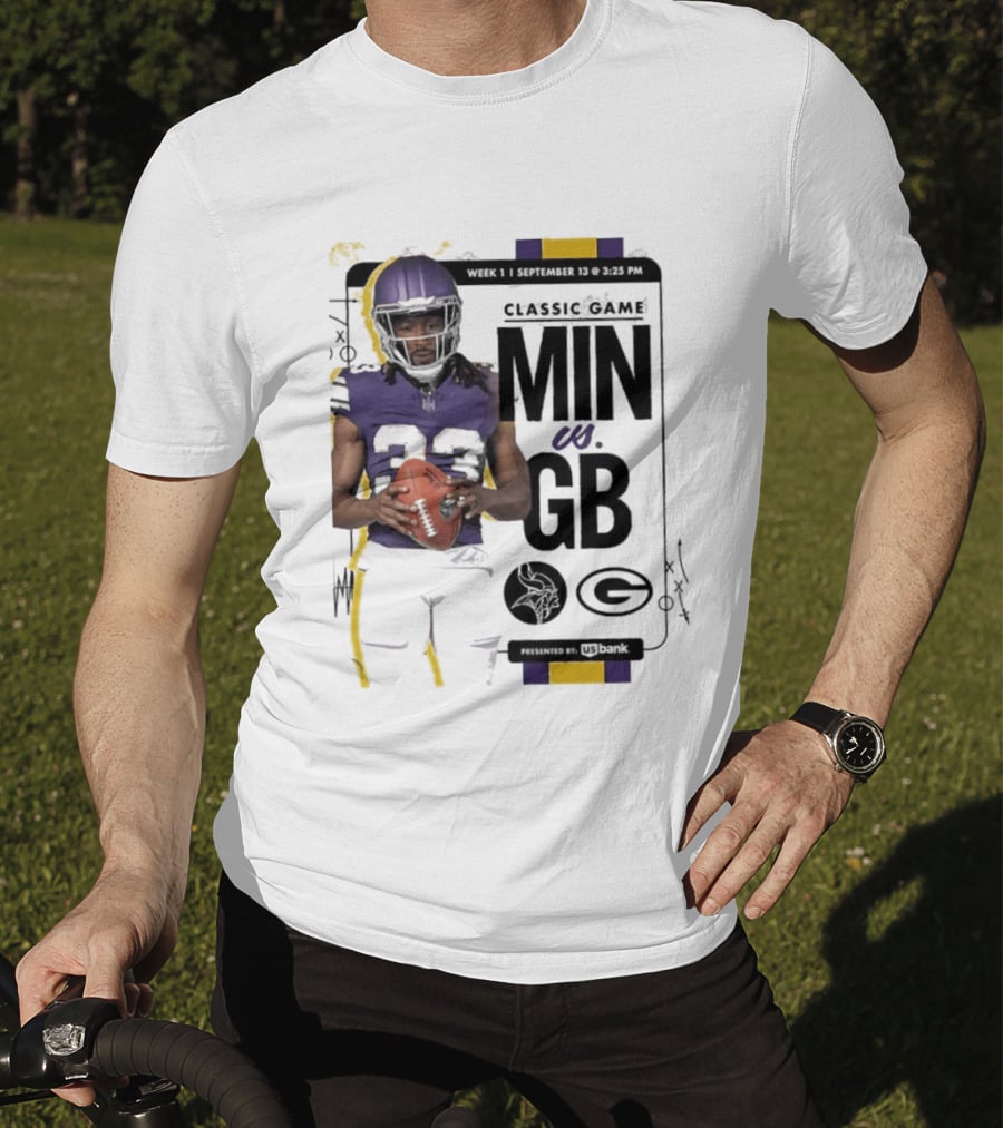 Minnesota Vikings Versus Green Bay Packers Classic Game Aaron Jones MIN GB T-Shirt
