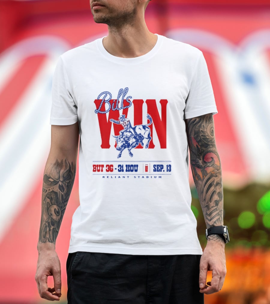 Bills Win BUF 36 31 HOU Week 1 Sep 13 Reliant Stadium Retro Style Football Victory Celebration T-Shirt