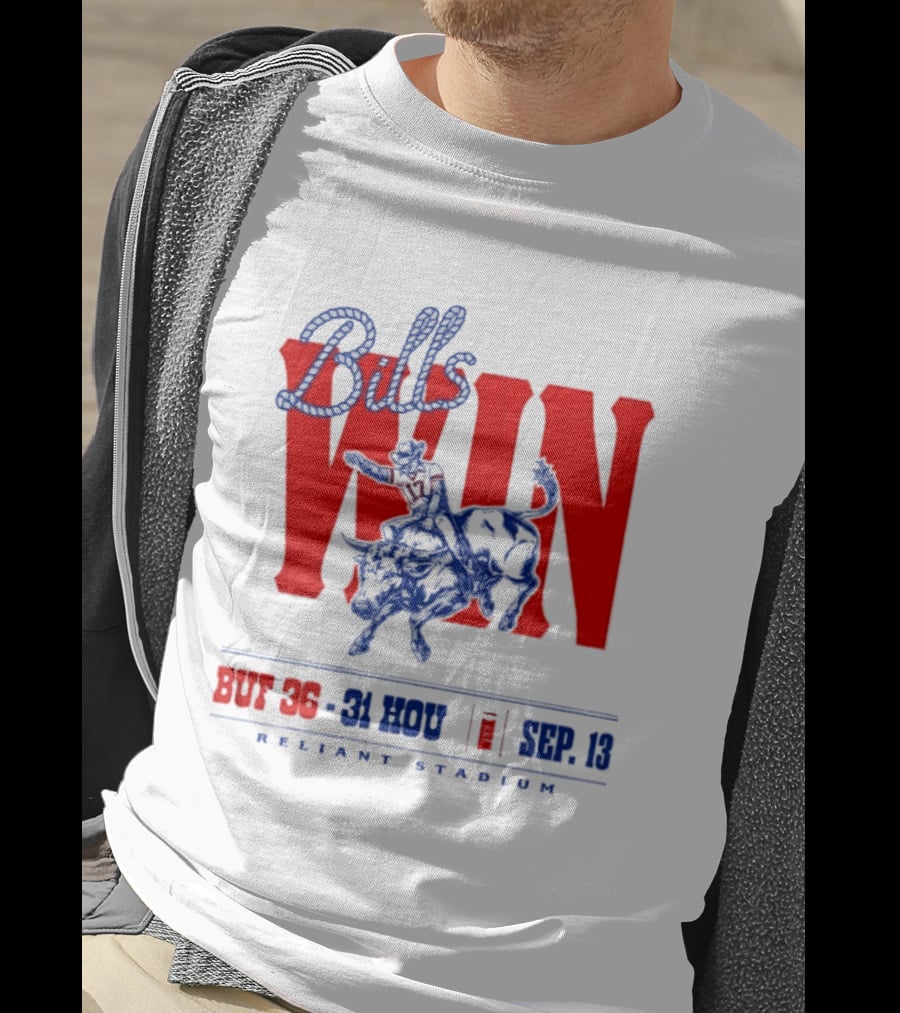 Bills Win BUF 36 31 HOU Week 1 Sep 13 Reliant Stadium Retro Style Football Victory Celebration T-Shirt