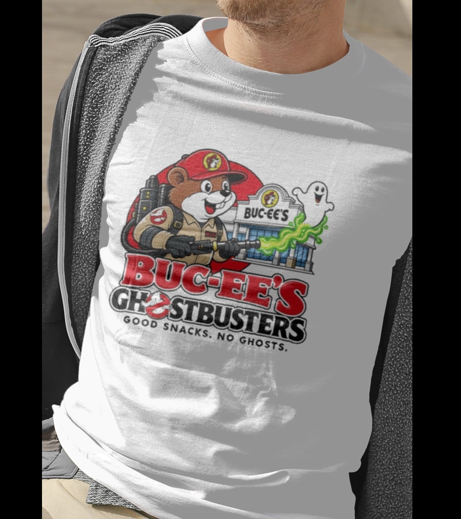 Buc Ee's Ghostbusters Good Snacks No Ghosts Ghostbuster T-Shirt