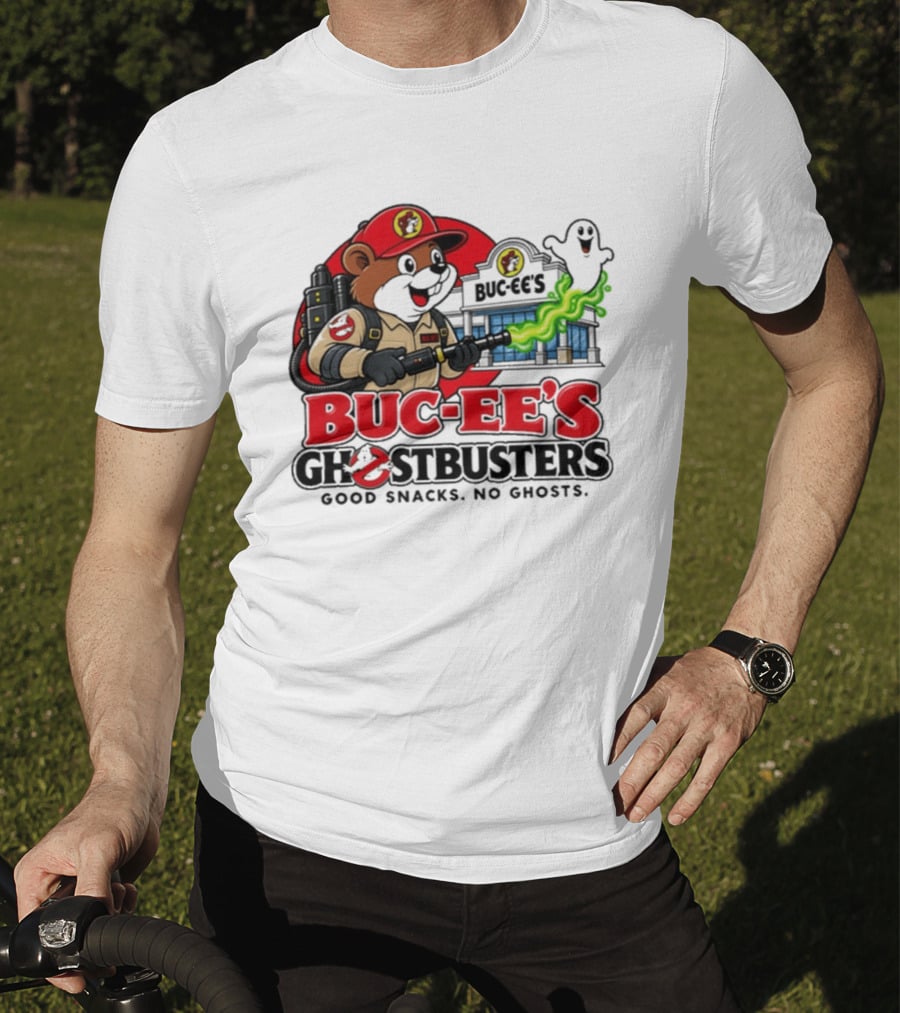 Buc Ee's Ghostbusters Good Snacks No Ghosts Ghostbuster T-Shirt