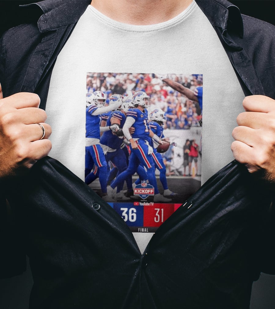 Buffalo Bills 36 31 Houston Texans NFL Kickoff Final Score Victory T-Shirt