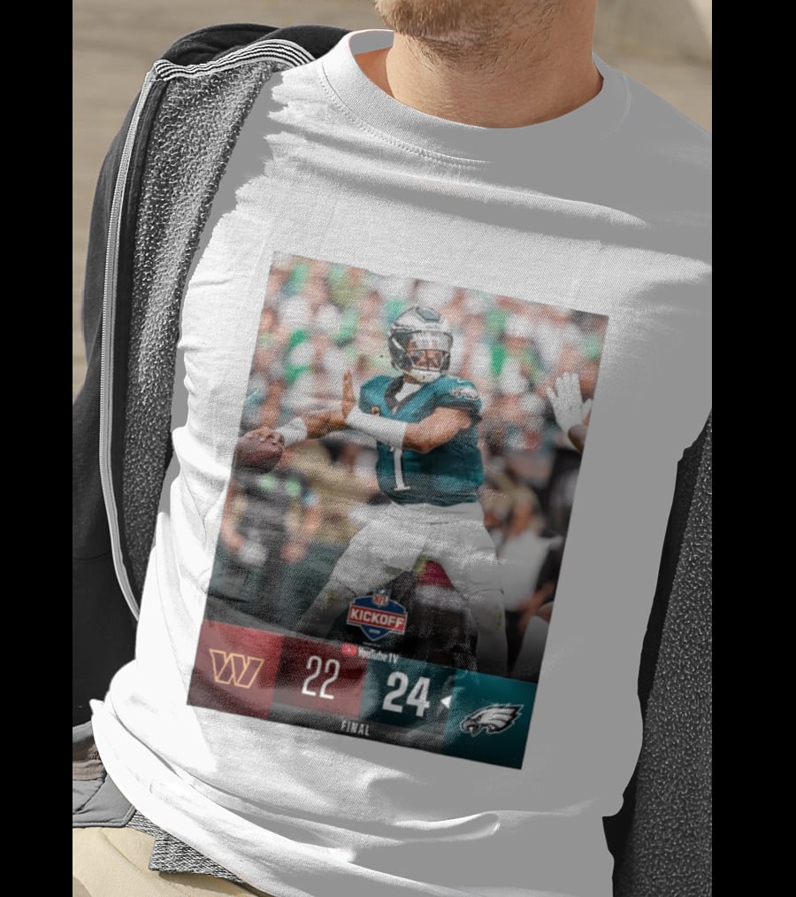 Jalen Hurts NFL Kickoff Philadelphia Eagles Victory 24 22 Final T-Shirt