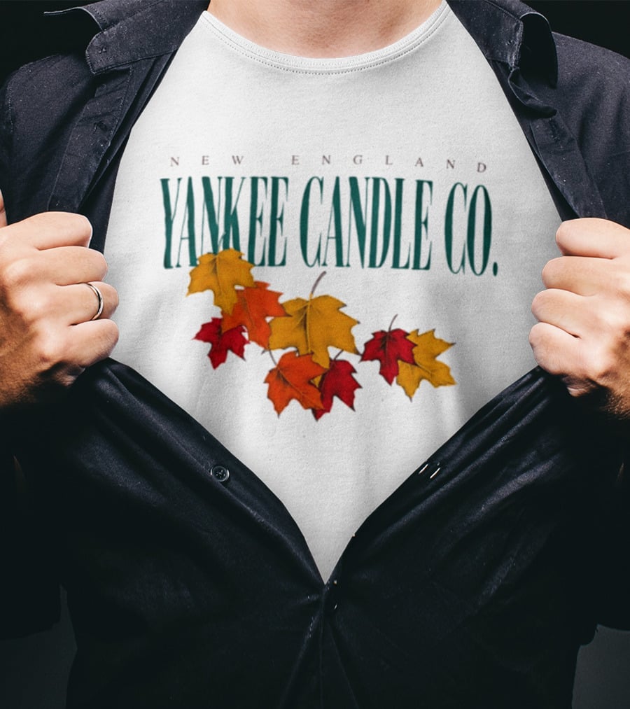 New England Yankee Candle Co Fall Leaves Autumn T-Shirt