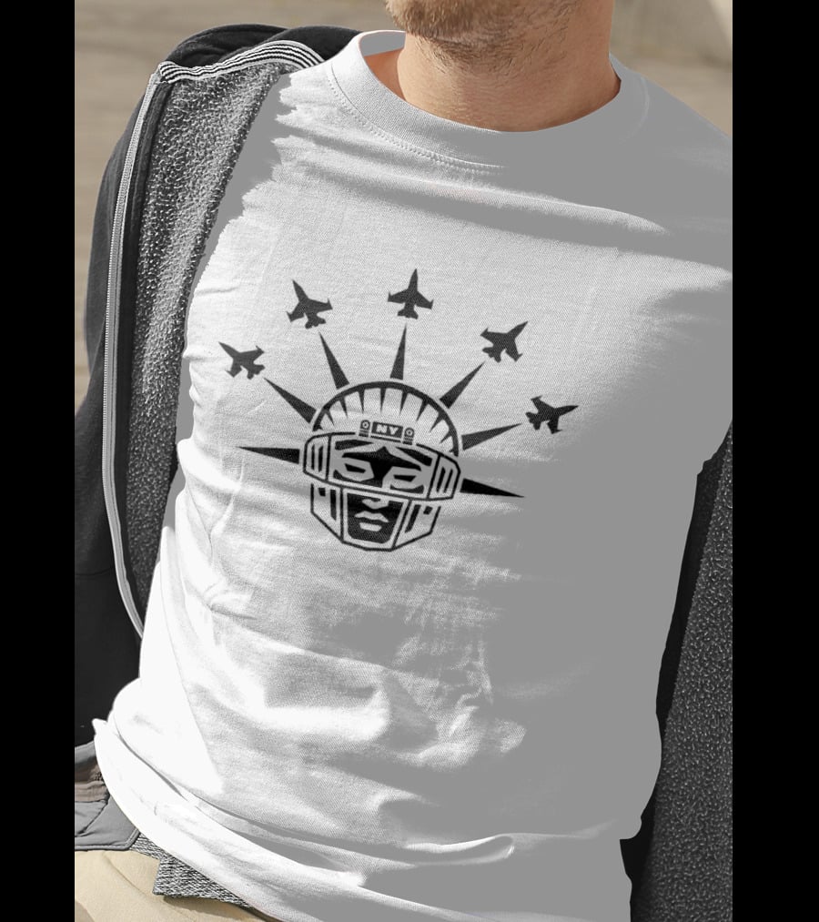 NY Jets Liberty Helmet Jets Flyover Formation T-Shirt